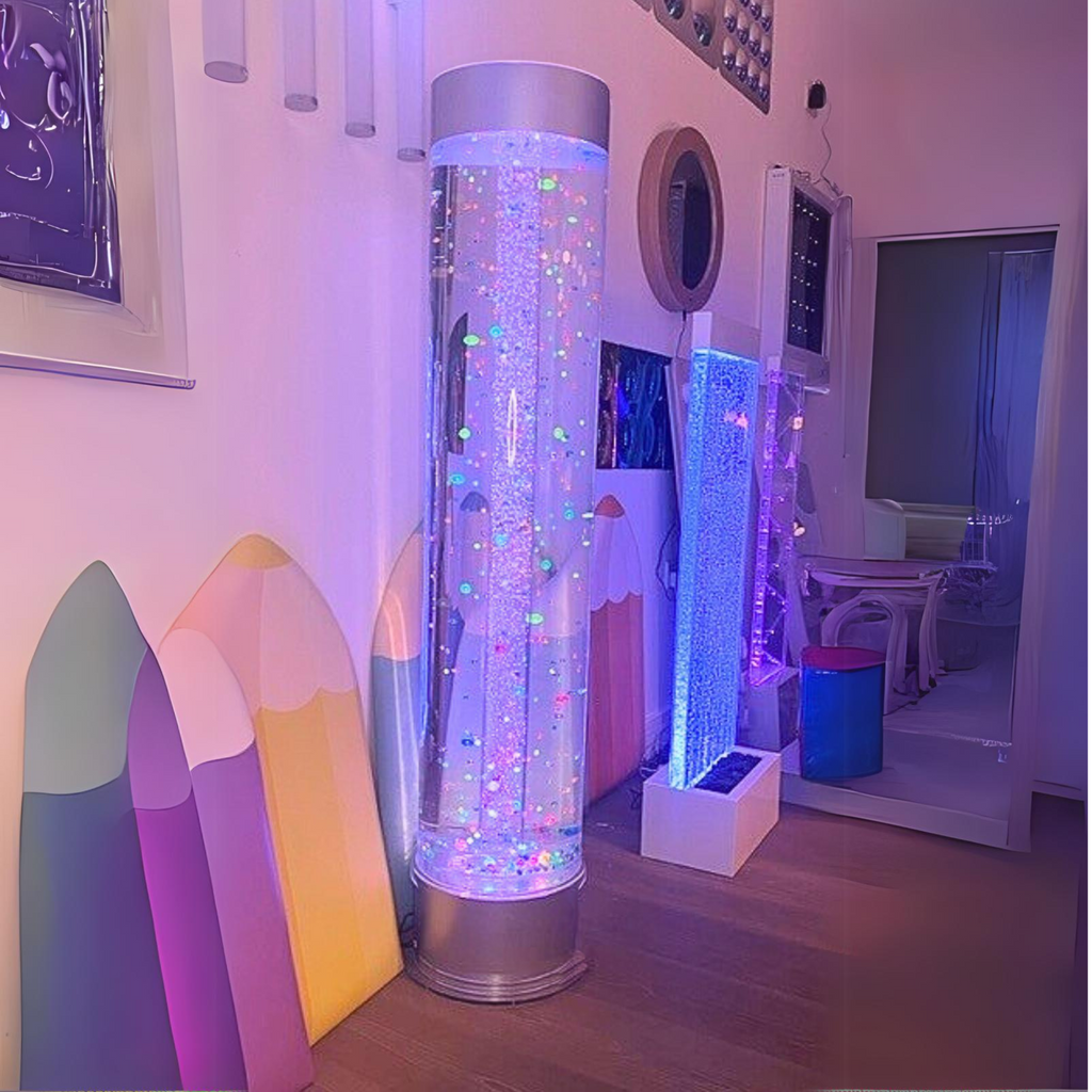 Playlearn Jumbo Bubble Tube Extra Wide with Floating Balls and Remote 1.5m Tall x 30cm Dia.